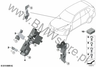 Uchwyt systemu kamer (61 35 7928177) na diagramie Różne elementy dod. dla BMW X5 G05 LCI X5 M60iX SAV S68T ECE