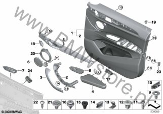 Adapter lewy (51 41 7467627) na diagramie Tapicerka drzwi przednich dla BMW X2 F39 X2 16d SAC ECE