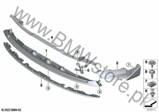 Splitter przedni (51 75 8085420) na diagramie Spojler przedni dla BMW 3' G80 M3 M3 CS Limousine S58T ECE