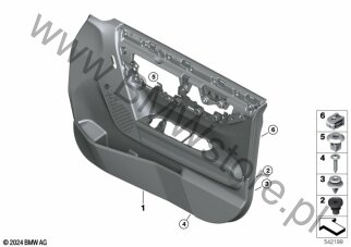 Zaczep (07 14 5A444B5) na diagramie Tapicerka drzwi przednich dla MINI F65 Cooper C 5-drzwiowy B38N ECE