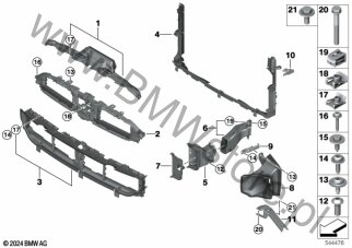 Śruba z podkładką na diagramie Prowadnice powietrza 