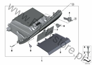 Wkładka ryglująca prawa (51 16 9864992) na diagramie Schowek na rękawiczki