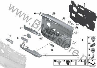 Osłona lewa (51 41 7429739) na diagramie Tapicerka drzwi przednich