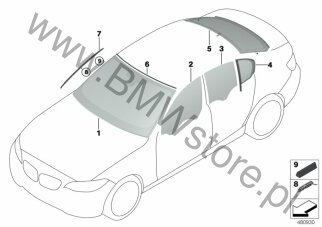 Tylna szyba na diagramie Oszklenie