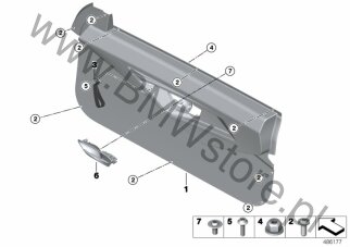 Nakrętka samozabezpieczająca (41 00 8421602) na diagramie Tapicerka drzwi przednia, komplet dla MS BMW Motorsport M4 GT4 Coupé USA