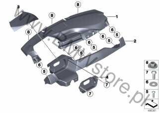 Podkładka (41 00 8427226) na diagramie Tapicerka deski rozdzielczej dla MS BMW Motorsport M4 GT4 Coupé USA