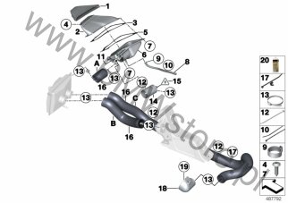 Przyłącze (51 74 8431934) na diagramie Wentylacja kierowcy dla MS BMW Motorsport M4 GT4 Coupé USA