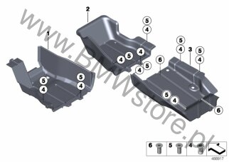 Osłona tylna prawa (51 40 8417207) na diagramie Wykładzina podłogowa dla MS BMW Motorsport M235i Racing Coupé ECE