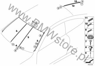 Nit z łbem wpuszczanym na diagramie Przeszklenie elem. dod.