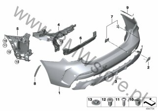 Osłona tylna, prawa (51 12 8075524) na diagramie M Obudowa tylna