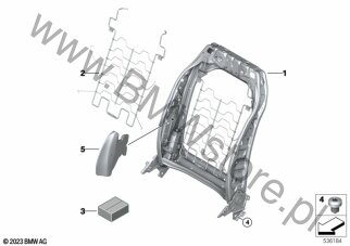 Fotel przedni, rama oparcia dla BMW 5' G68 Saloon Limousine i5 xDrive50L XE2 ECE