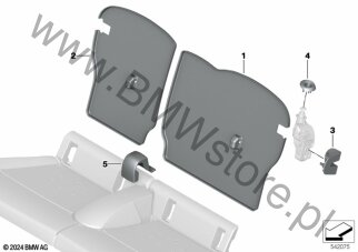 Siedzenie z tyłu, osłony oparcia dla Mini F66 3-drzwiowy Cooper S B48N USA