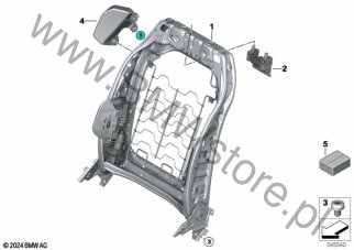 Fotel przedni, rama oparcia dla BMW 5' G99 M5 Touring M5 S68X ECE