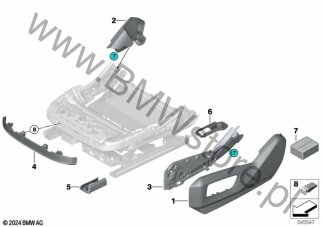Fotel przedni, osłony fotela dla BMW 5' G99 M5 Touring M5 S68X ECE