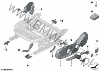 Osłony fotela przedniego z regul.ręczną dla BMW 2' F78 Gran Coupé 225L B48N ECE