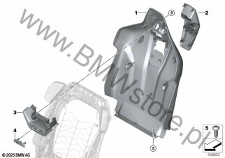 Fotel przedni, osłony oparcia dla BMW 5' G99 M5 Touring M5 S68X ECE