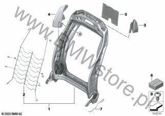 Fotel przedni, rama oparcia dla BMW 2' F74 Gran Coupé M235 xDrive B48R ECE