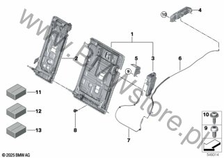 Siedzenie tylne, rama siedziska dla BMW 5' G99 M5 Touring M5 S68X ECE