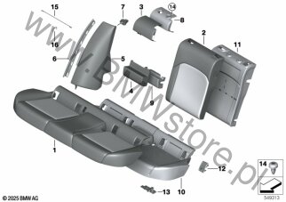 Fot. tyl., tapic. i poszycie, sys. zał. dla BMW 5' G99 M5 Touring M5 S68X ECE