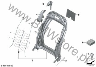 Fotel przedni, rama oparcia dla BMW 2' F78 Gran Coupé 225L B48N ECE