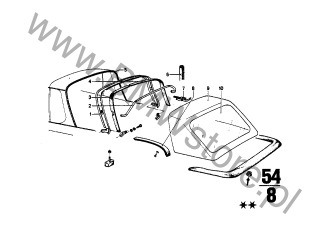 Osłona (51 44 1820350) na diagramie Dach składany dla BMW 1502-2002tii 2002 Cabrio ECE