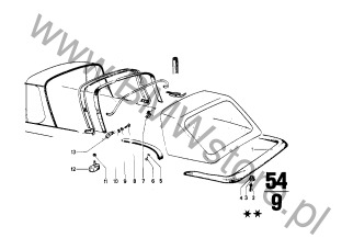 Blachowkręt (07 11 9902208) na diagramie Dach składany dla BMW 1502-2002tii 2002 Cabrio ECE