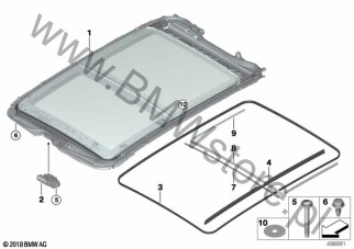 Napęd dachu przesuwnego (54 10 7391782) na diagramie Dach panoramiczny elektryczny dla BMW 2' F45 Active Tourer 214d Active Tourer ECE