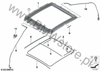 Uszczelka szyby (54 10 7461204) na diagramie Dach panoramiczny elektryczny dla BMW X2 F39 X2 16d SAC ECE