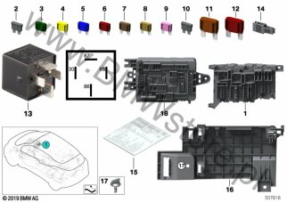 Rozdzielacz prądu (61 14 9270354) na diagramie Rozdzielacz prądu dla BMW X2 F39 X2 16d SAC ECE