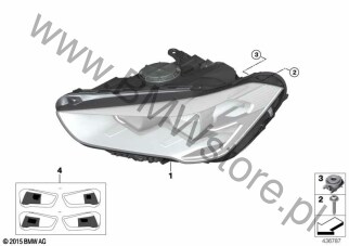 Scheinwerfer LED AHL links na diagramie Reflektor 