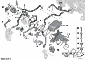 Węże płynu chłodz. dla BMW i iX I20 LCI SAV iX xDrive60 XE2 ECE