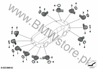Park Distance Control (PDC) dla BMW 5' G68 Saloon Limousine i5 xDrive50L XE2 ECE