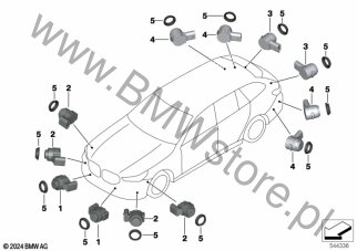 Park Distance Control (PDC) dla BMW 5' G99 M5 Touring M5 S68X ECE