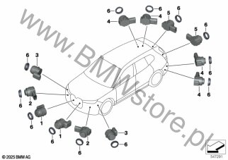 Park Distance Control (PDC/PMA) dla BMW i iX I20 LCI SAV iX xDrive60 XE2 ECE