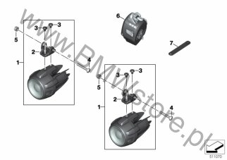 Śruba z łbem walcowym (07 12 9907398) na diagramie Dodatkowe reflektory LED dla BMW K09  C 400 X  ECE